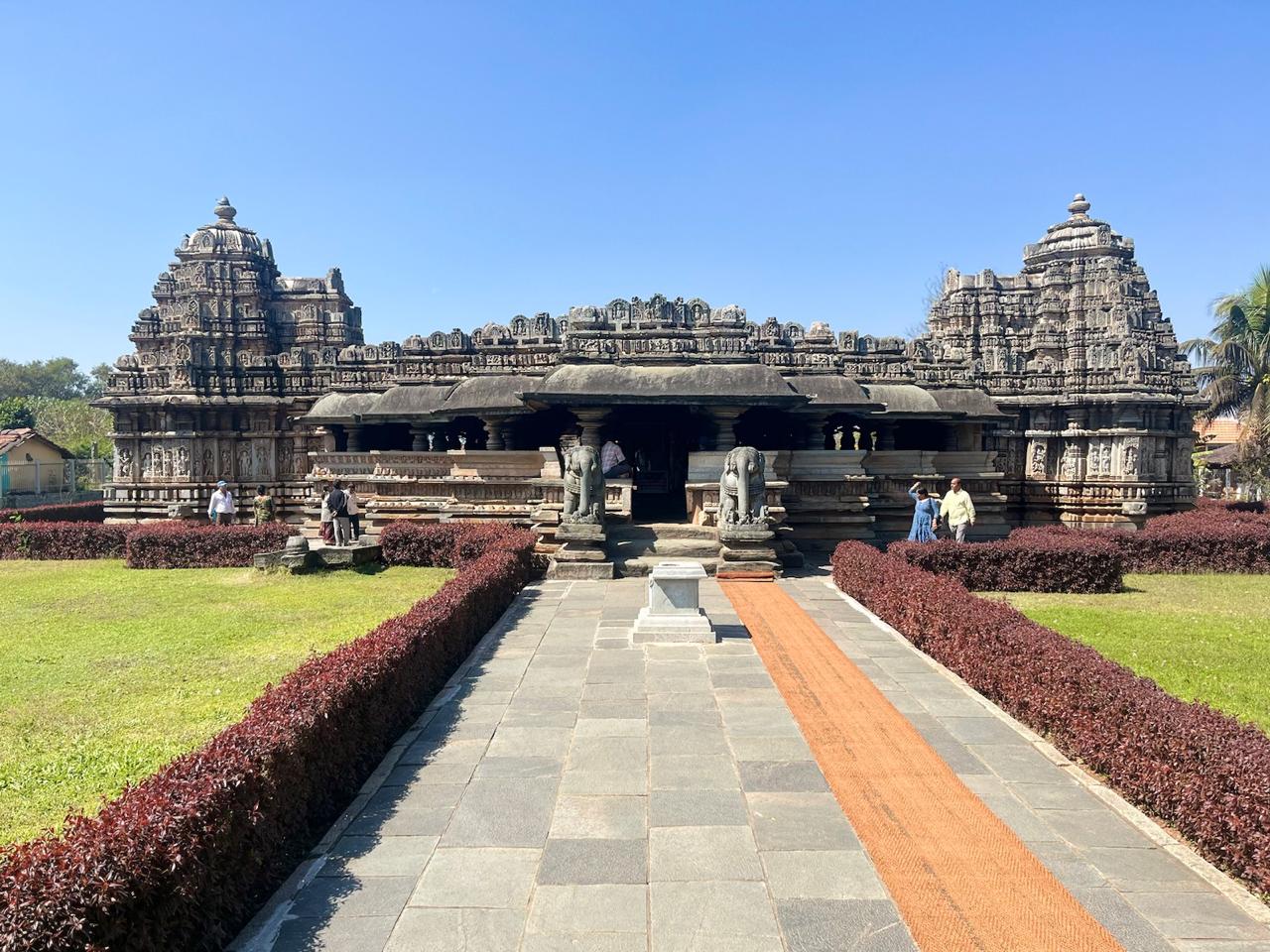 Hoysala stone carvings at Belur temple